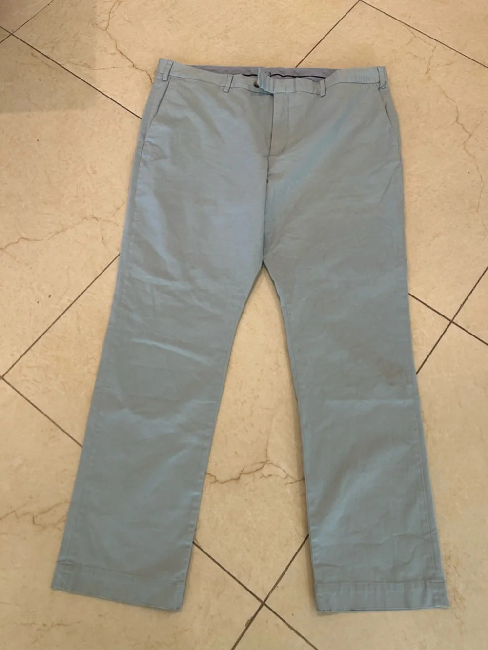Ralph Lauren Light Blue Chino Pants Straight Fit Casual Preppy Trousers 42/32